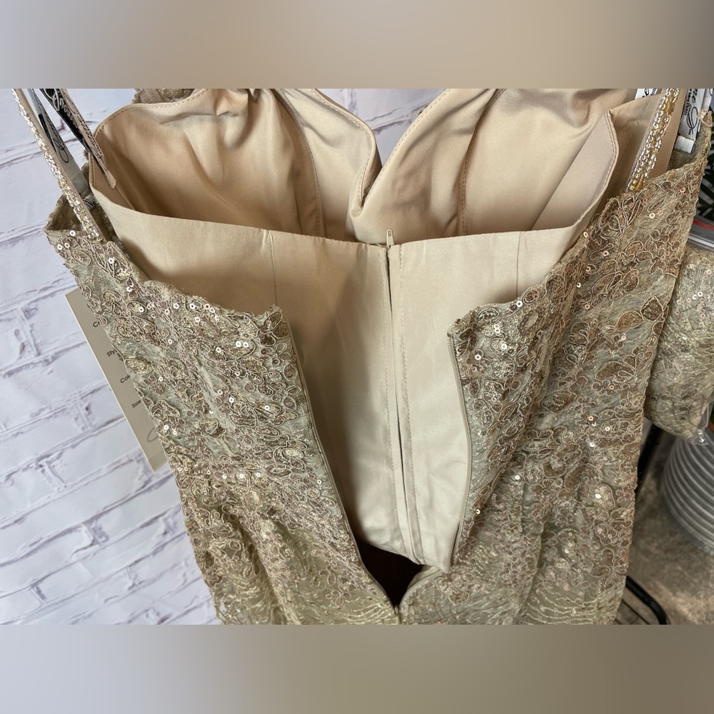 Mon Cheri Elegant Gold Sequin Gown - Picture 6 of 8